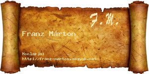 Franz Márton névjegykártya