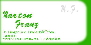marton franz business card